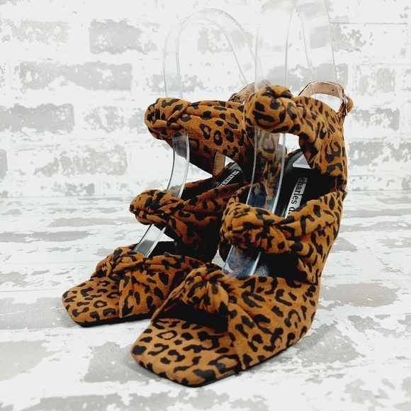 NEW Charles David Vinnie Leopard Print High Heeled Buckle Sling Back Sandal M915 - Picture 2 of 13